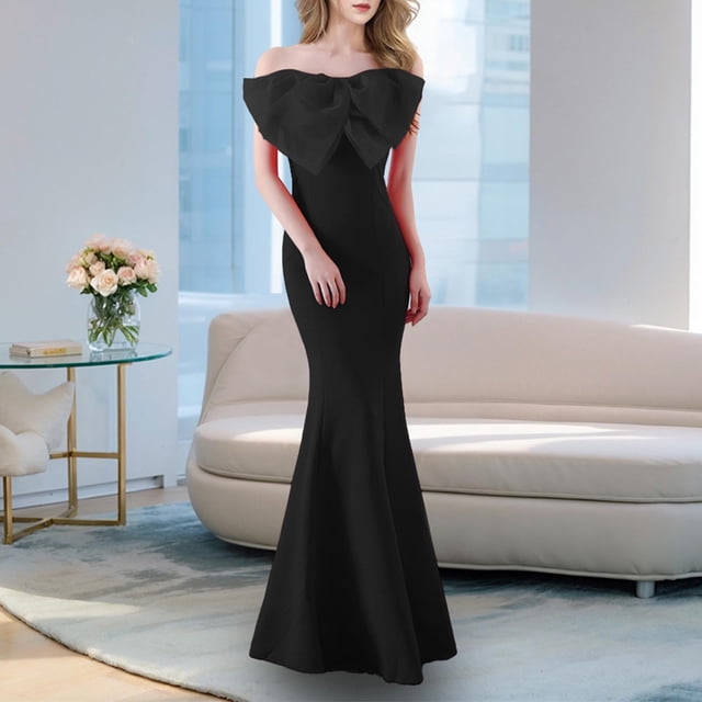 UPPADA Robes d'Invitée de Mariage pour Femmes à une Épaule Froncées Robe de Soirée Formelle Portefeuille Ourlet à Volants Robe Dos Nu Moulante Robe Maxi Taille Haute Robe de Fête Robe de Bal Robe de Cocktail Liquidation en Liquidation