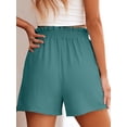 thumbnail image 5 of ANRABESS Womens Casual Shorts Elastic Paperbag Waist High Waisted Summer Loose Fit Beach Vacation Shorts with Pockets, 5 of 7