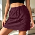 thumbnail image 2 of XIAOCHA Multi-Pocket Cargo Skirt for Women Elastic Waist Summer Casual Mini Skort, 2 of 6