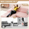 thumbnail image 6 of Walsunny Modular Sectional Sofa Couch with Chaise, No Assembly Foam Couch, Deep Seat Corduroy Sofa, Convertible L Shaped Cloud Couch for Living Room Apartment, Pink, 6 of 8