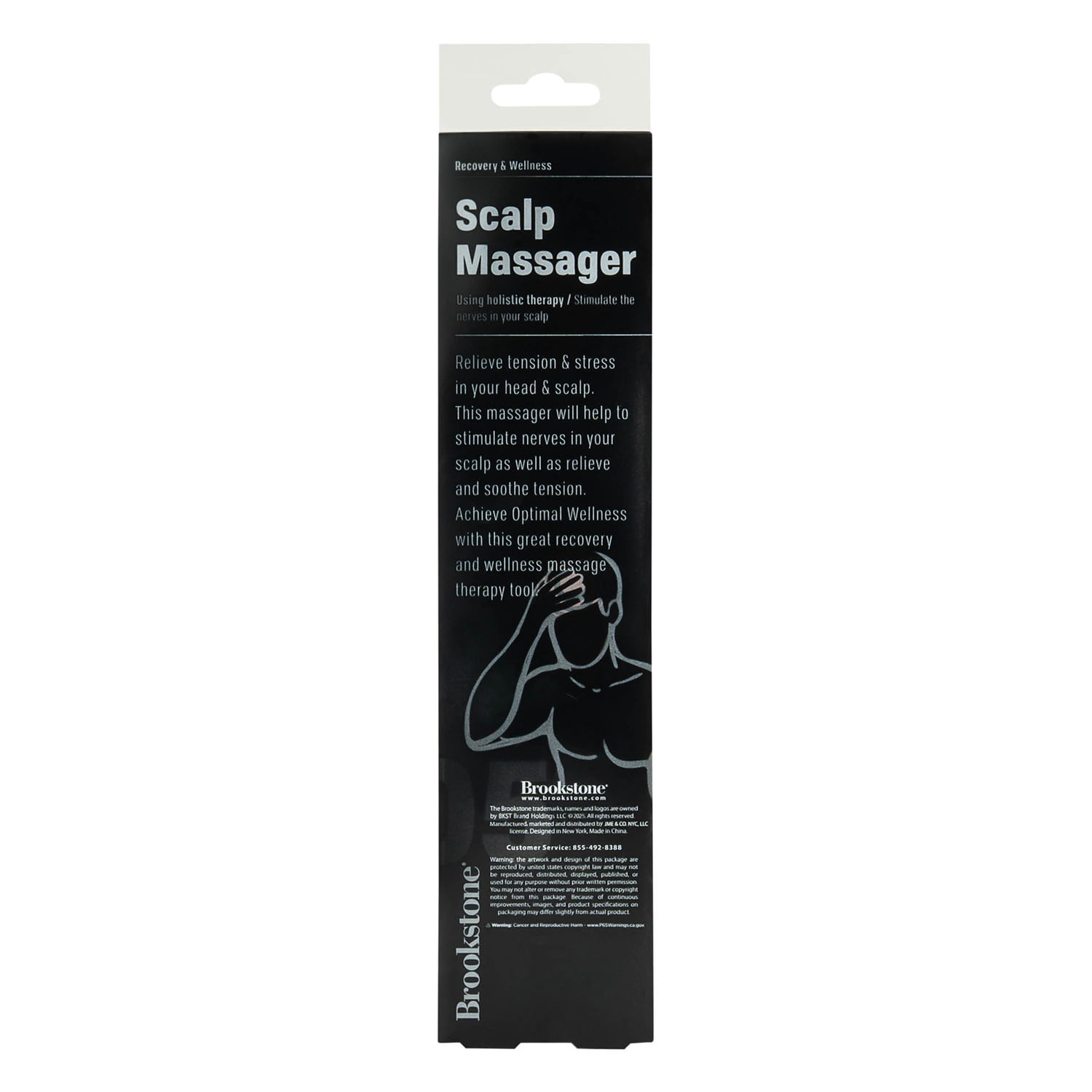 Brookstone Handheld Scalp Massager, Wood, WL1175-BRA