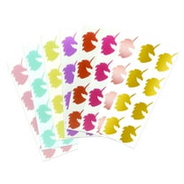 Royal Green Fun Unicorn Stickers 2 inch (50mm) Stickers for Scrapbooking, Crafts, and Party Supplies in 8 Colors - 128 Pack