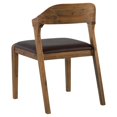 Boraam Rasmus Faux Leather and Wood Dining Side Chair, Chestnut Wire