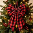 thumbnail image 5 of Christmas Tree Topper Red Bow Giant Bow Decor Large Decorative Ribbon Ornament for Holiday Wedding Party Room Backdrop Door Wall Christmas Decorations Indoor, 5 of 5