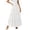 White, variant on Busydd Maxi Skirts for Women Casual Solid Color Elastic Waist Long Skirts Fashion Vacation Tiered Pleated Flowy Skirt S