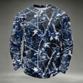 thumbnail image 2 of ASDFVBKG Mens Outdoor Casual Waffle Knit Shirt, Camo Maple Leaf Pattern Crew Neck Long Sleeve Pullover Navy 4XL, 2 of 5