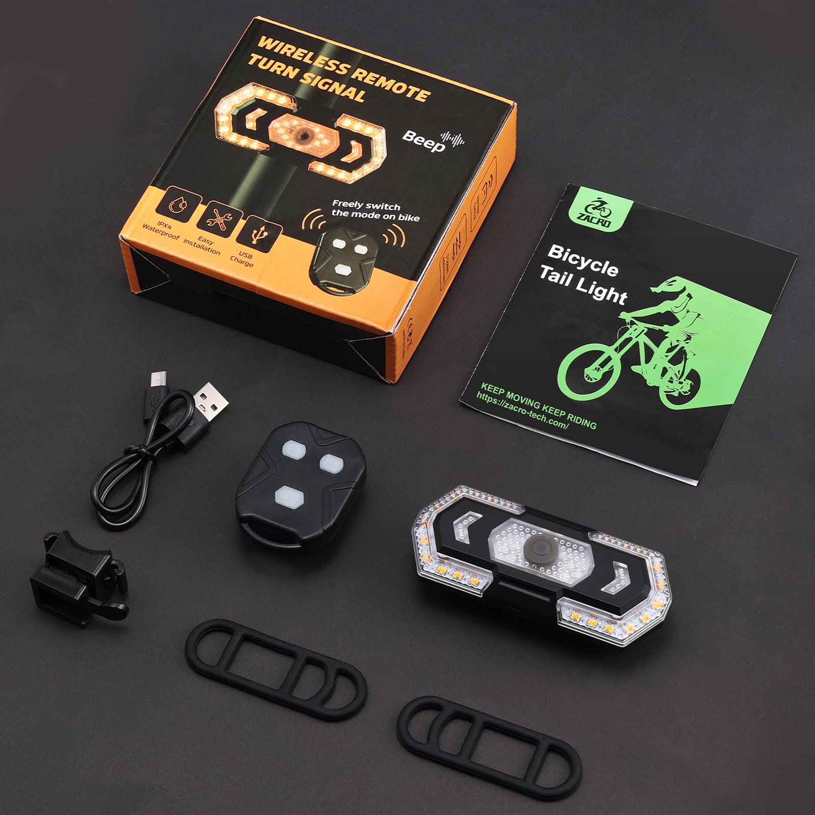 Zacro USB Rechargeable Bike Tail Light with Remote Control photo 8