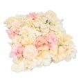 thumbnail image 4 of Paneles de flores artificiales de 15 x 15 pulgadas para el telón de fondo del escenario de la boda, decoración de pared con rosas de seda de color amarillo y rosa vibrantes, 4 of 8