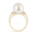thumbnail image 2 of ANGARA South Sea Cultured Pearl Ring with Pave-Set Diamonds in 14K Yellow Gold for Women | June Birthstone, Birthday, Anniversary, Jewelry Gift for Women | Pearl Ring, 2 of 8