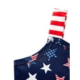 thumbnail image 6 of Girls Independence Day Dress Square Neck Bow Shoulder A-Line Flowy 4th of July Outfit for 7-8 Years, Blue Stars I, 6 of 10