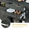 thumbnail image 6 of DWVO Farmhouse Coffee Bar Cabinet, 59" Kitchen Sideboard Buffet Cabinet Wine Cabinet with Drawers, Barn Style Doors & Visual Grid Door - Gray, 6 of 10