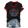 thumbnail image 4 of MEICHEN Women's 250th Anniversary V Neck Graphic Tee Casual Soft Print T Shirt Blouse Short Sleeve Summer Top, 4 of 6