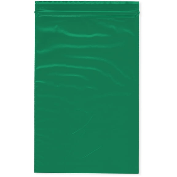Plymor 6" x 9" (Pack of 100), Green 2 Mil Zipper Reclosable Plastic Bags