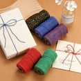 thumbnail image 2 of 109 Yard 2mm Colourful Gold Thread Cotton Cord Bakers Twine DIY Crafts Gift Wrapping Christmas Wedding Home Decor String Rope,White + gold, 2 of 6