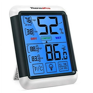 TP62 Digital Wireless Hygrometer Indoor Outdoor Thermometer Temperature and Humidity  Gauge Monitor with Backlight LCD Display Humidity Meter 200ft60m Range 