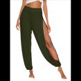 thumbnail image 1 of Pantalones Harén con Abertura Alta para Mujer, Pantalones Harén Hippies. Verde M, 1 of 7