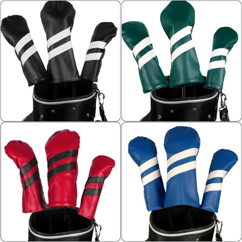 CEORPER 3Pcs Waterproofs PU Golfs Club Head Cover Replacement Driver Headcover