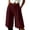 Burgundy, variant on Women's Bermuda Shorts High Waisted Pleated Wide Leg Shorts with Pockets Tailored Work Shorts Yellow