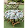 thumbnail image 4 of Outdoor Tablecloths with Umbrella Hole & Zipper, Sage Green Coastal Round Tablecloths 60 Inch, Coral Starfish Seaside Summer Beach Waterproof Table Cloth, Patio/Pool/Picnic Table Covers, 4 of 8
