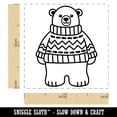 thumbnail image 2 of Polar Bear in Sweater Self-Inking Rubber Stamp Ink Stamper - Black Ink - Small 1 Inch, 2 of 7