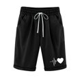 thumbnail image 3 of PENGXIANG Femmes Été Coton Lin Pissenlit Laçage Plage Cinq Points Poids Léger Capris en Vrac, 3 of 5