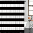 thumbnail image 3 of Black and White Stripe Shower Curtain Nautical Stripe Shower Curtains Bathroom Accessories Waterproof Fabric Bath Decor Shower Curtain Set Black and White Extra Long 72"x84", 3 of 6