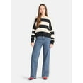 thumbnail image 2 of No Boundaries Striped Sweater, Lightweight, Women's, 2 of 5
