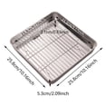 thumbnail image 2 of MKHSQHDG Today's Deals Stainless Steel Baking Tray for Oven Oven Rimming Bake Pan with Rack for Cakes Roasting and Casseroles Stainless Steel Square Cake Baking Pans Baking Pan with Rack, 2 of 4