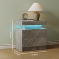 thumbnail image 5 of Cubehom Nightstand LED End Table Modern Bedside Table with 2 Drawers Wood Furniture for Adults Bedroom Living Room All Grey, 5 of 5