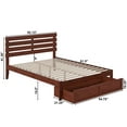 thumbnail image 5 of AFI Oxford 14" Queen Wood Platform Bed Frame with Foot Drawer Storage, Walnut, 5 of 6