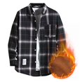 thumbnail image 4 of purcolt Men's Plus Size Plush Thick Warm Plaid Shirts Fall Winter Long Sleeve Button Up Jacket Casual Fashion Sherpa Lined Flannel Coat Outwear with Pockets, 4 of 4