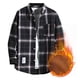 thumbnail image 3 of Camisas de franela a cuadros con forro polar Sherpa para hombre, chaquetas informales térmicas con botones, abrigo de trabajo cálido de invierno, ropa de abrigo de felpa, 3 of 3