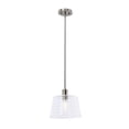 thumbnail image 5 of Creative Co-Op Robert Stevenson Lighting Rhodes - Metal and Clear Ribbed Glass Ceiling Light, Brushed Nickel, 5 of 7