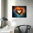 thumbnail image 3 of COMIO Print on canvas Textured Heart wall art Gold heart Bedroom decor Over the bed art Wedding gift Abstract print gift for her, 3 of 4