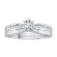 thumbnail image 2 of KATARINA Diamond Engagement Ring with a Round Center Diamond and a Matching Band in 14K White Gold (1/3 cttw), 2 of 5