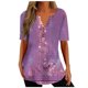 thumbnail image 2 of Fiudx Ofertas de La Semana Blusa con Botones de Color y Cuello Redondo, Informal, Cómoda Ya La Moda para Mujer, 2 of 5