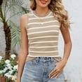 thumbnail image 3 of yillto Women's Basic Striped Tank Sleeveless Crew Neck Tunic Tops Summer Causal Shirts Outfits, 3 of 6