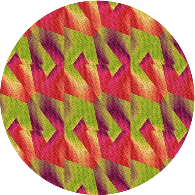 Ahgly Company Tapis Rond Lavable en Machine Intérieur Transitionnel Marron, 4 Pieds Rond