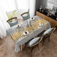 thumbnail image 4 of Yellow Grey Abstract Rectangle Tablecloth, Gradient Geometric Graffiti Modern Art Waterproof & StainResistant Tablecloth, Washable Oil-proof Table Cover for Dining/Party/Wedding/Buffet 52x70 In, 4 of 9