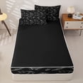 thumbnail image 4 of Homewish Vintage Skull Moth Zipper Queen Comforter Set with Fitted Sheet and 2 Pillowcases for Kids, Halloween Skeleton Hand Zipper Bedding Set, Black Reversible, 4 Pieces, 4 of 6