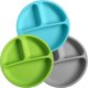thumbnail image 1 of Wee Sprout - Platos 100 % de silicona para niños pequeños, juego de 3, platos divididos para bebés, no tóxicos, sin BPA, aptos para lavavajillas y microondas, antideslizantes e irrompibles, platos de silicona para niños con separadores Ormromra WMZL-701-2, 1 of 5
