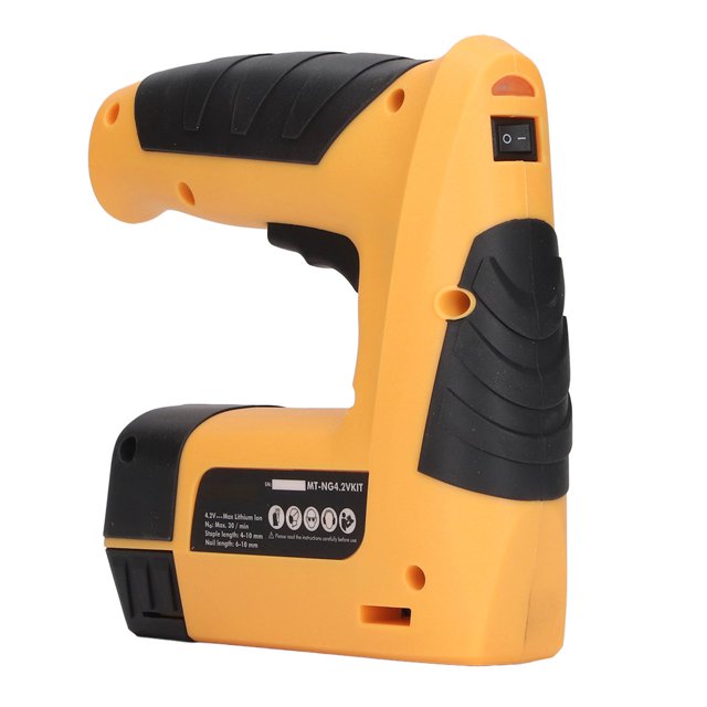 Cordless Staple Gun, Soft Rubber Handle Lithium Battery Powered Fast Charging Portable Electric Nail Gun for Furniture Repair