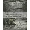 thumbnail image 2 of ArtsyQuotes 12x14 Black Ornate Wood Framed with Double Matting Museum Art Print Titled - Bible Verse Quote Genesis 1:21, Gustave Dore - Creation of the Fish and Birds, 2 of 4