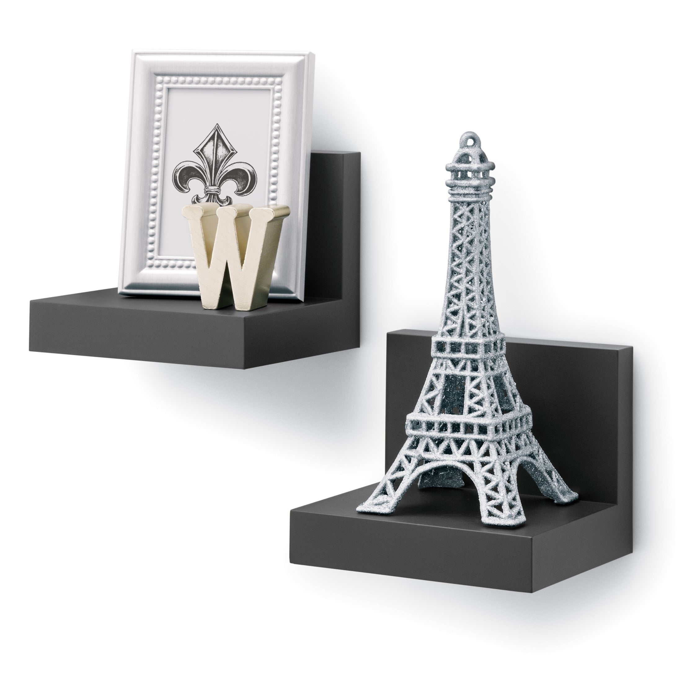 Command Display Ledges, Holds 2 lbs, Slate, 2 Wall Display Ledges and 8 Command Strips