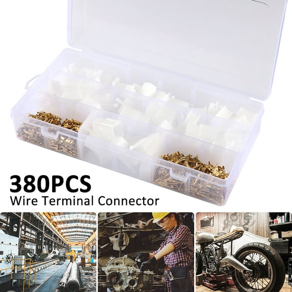 380pcs 2.8mm Electrical Automotive Wire Spade Connector 2/3/4/6 Pin Way Cable Insulating Sleeve Assortment Kits Male Female Socket Plug Terminal Block for Motorcycle Car Truck Caravans Boat