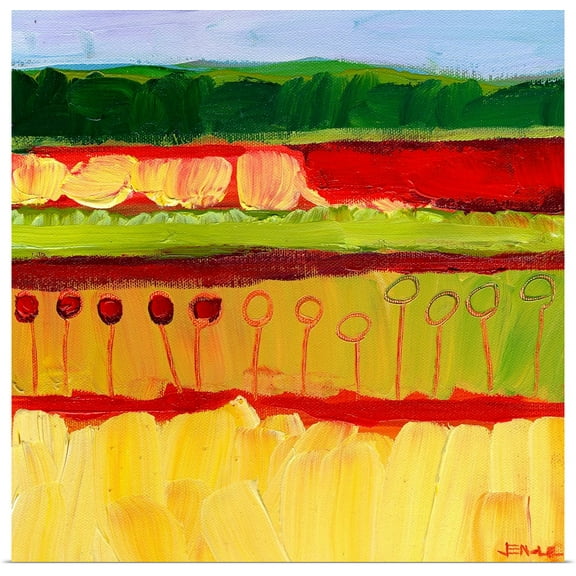 Great BIG Canvas | Rolled Jennifer Lommers Poster Print entitled Skagit Fields in Red No 1