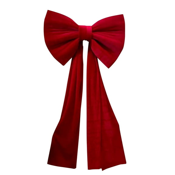 BinKFF 31.5 x 21.6 Inch Christmas Tree Topper Red Satin Bows,Extra Large Tree Topper Ornament Bow,Giant Red Christmas Tree Bow for Indoor Outdoor Holiday Party Home Decor