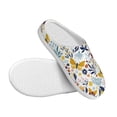 thumbnail image 3 of Daiia Flowers Butterfly Print Women’s Fuzzy Slippers Memory Foam Lightweight House Shoes Cozy Loafer Flannel House Shoes-39/40, 3 of 7