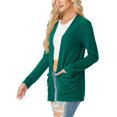 thumbnail image 6 of JWD Women's Cardigan Woolen Sweater Soft Comfortable Casual Lightweight With Pockets Dark Green 2XL, 6 of 7