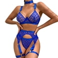 thumbnail image 1 of Gibobby Sujetador De Encaje Para Mujer Conjuntos de Lencería Sexy para Mujer Brasier de Encaje Flores Sujetador Abierto Tanga G-String Thong Ropa Interior Pijama(Azul, CH), 1 of 5
